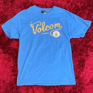 Volcom Surf Skateboard Medium Large Snowboard Retro Shirt Heather Blue